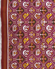 Red & Pink Small Narikunj Patola Dupatta - SindhoiPatolaArt