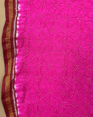 Red & Pink with Narikunj Pallu Bandhani Patola Dupatta - SindhoiPatolaArt