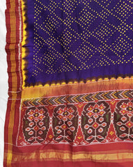 Red & Purple Bandhani Patola Dupatta - SindhoiPatolaArt