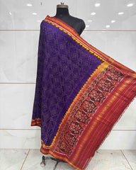 Red & Purple Bandhani Patola Dupatta - SindhoiPatolaArt