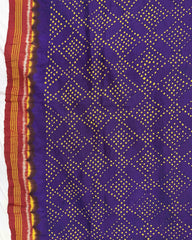 Red & Purple Bandhani Patola Dupatta - SindhoiPatolaArt