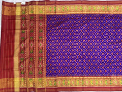 Red & Purple butta design Rajkot Patola Saree - SindhoiPatolaArt