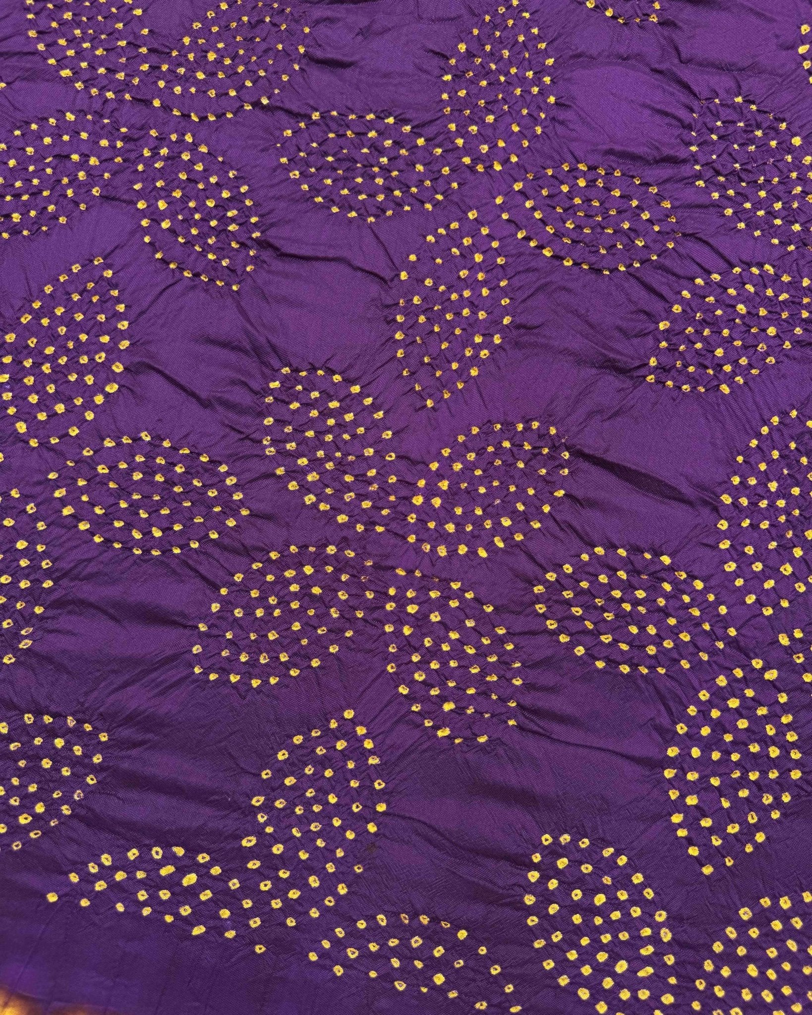 Red & Purple Semi Double Ikat Bandhani Patola Saree - SindhoiPatolaArt