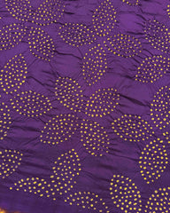 Red & Purple Semi Double Ikat Bandhani Patola Saree - SindhoiPatolaArt