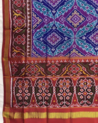 Red & Rama Green Chhabdi Patola Dupatta - SindhoiPatolaArt