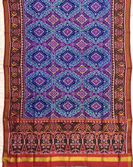 Red & Rama Green Chhabdi Patola Dupatta - SindhoiPatolaArt