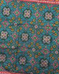 Red & Rama Green Navratan Semi Double Ikat Patola Saree - SindhoiPatolaArt