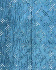 Red & Rama Sky Blue Bandhani Patola Dupatta - SindhoiPatolaArt