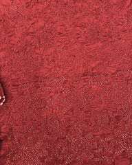 Red & Redish Brown Flower Pichhwai Bandhani Saree - SindhoiPatolaArt