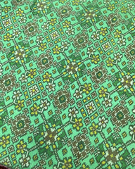 Red & Sea Green Navratan Designer Patola Saree - SindhoiPatolaArt