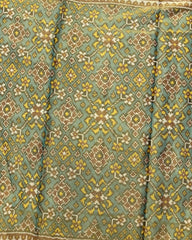 Red & Sea Green Navratan Tissue Patola Saree - SindhoiPatolaArt