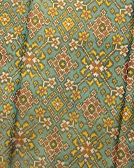 Red & Sky Blue Navratan Tissue Patola Saree - SindhoiPatolaArt