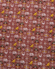Red Small Narikunj Double Ikat Patola Saree - SindhoiPatolaArt