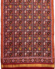 Red Small Narikunj Patola Dupatta - SindhoiPatolaArt