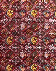 Red Small Narikunj Patola Dupatta - SindhoiPatolaArt