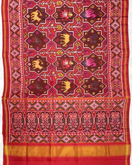 Red Star Narikunj Designer Patola Saree - SindhoiPatolaArt