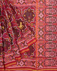 Red Star Narikunj Designer Patola Saree - SindhoiPatolaArt