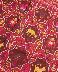 Red Star Narikunj Designer Patola Saree - SindhoiPatolaArt