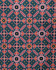 Red & Turquoise Manekchowk Patola Dupatta - SindhoiPatolaArt