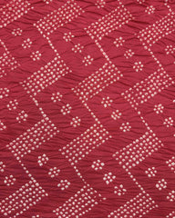 Red Tussar Silk Bandhani Saree - SindhoiPatolaArt