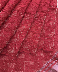 Red Tussar Silk Bandhani Saree - SindhoiPatolaArt