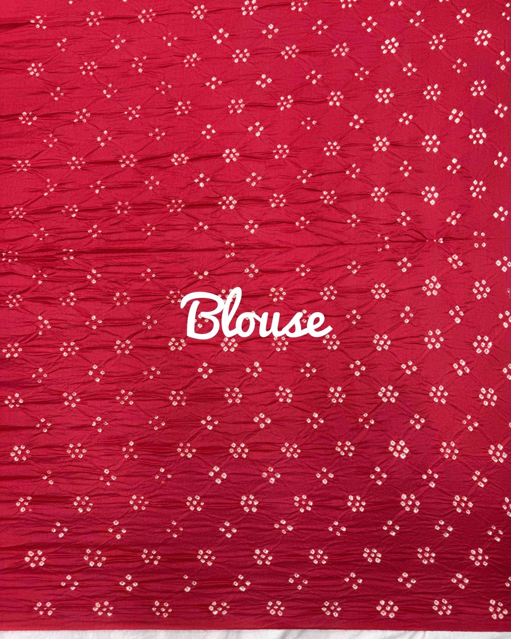 Red Tussar Silk Bandhani Saree - SindhoiPatolaArt