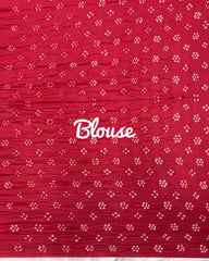 Red Tussar Silk Bandhani Saree - SindhoiPatolaArt