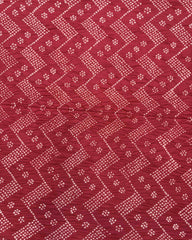 Red Tussar Silk Bandhani Saree - SindhoiPatolaArt