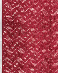 Red Tussar Silk Bandhani Saree - SindhoiPatolaArt