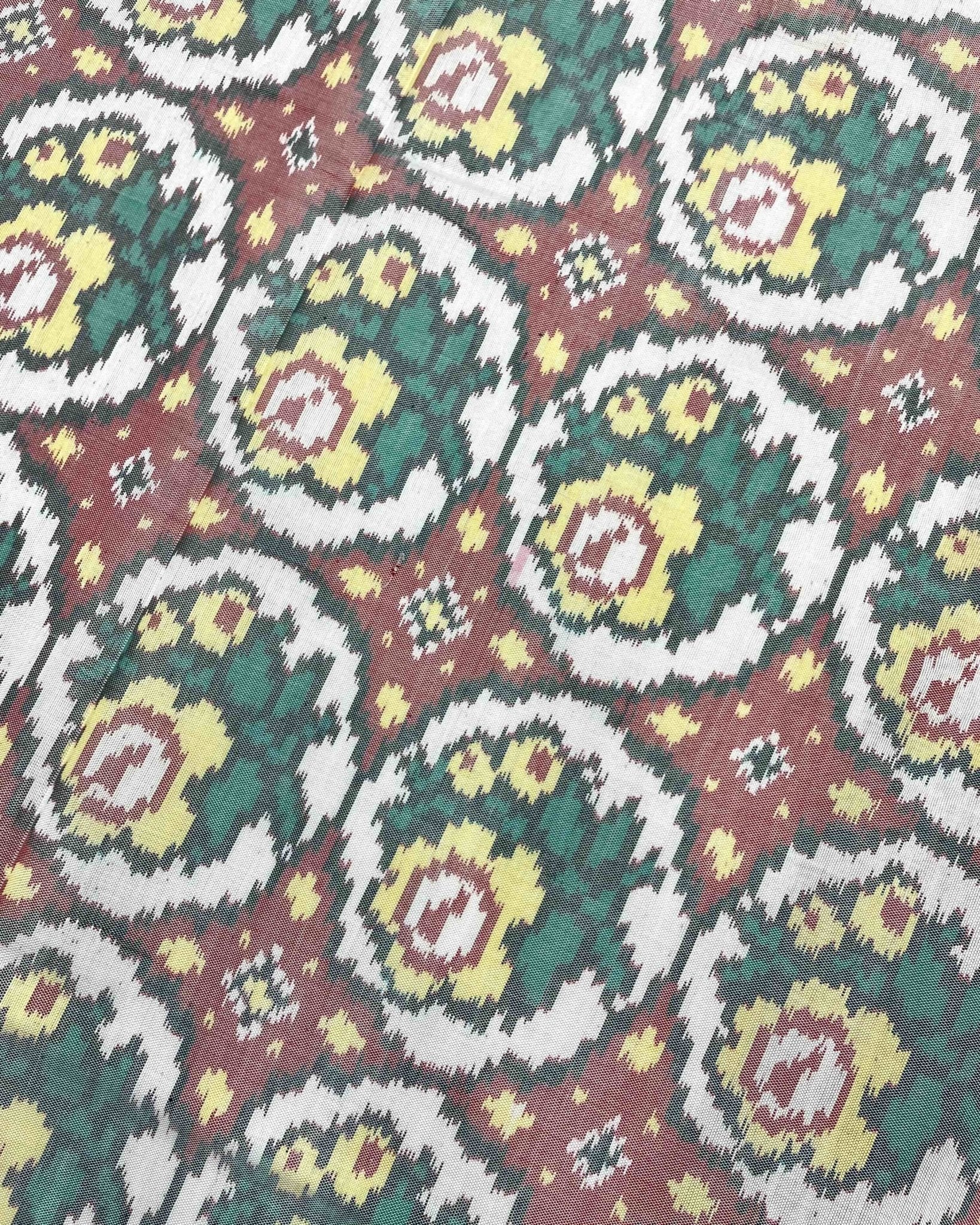 Red & White Flower Patola Saree - SindhoiPatolaArt
