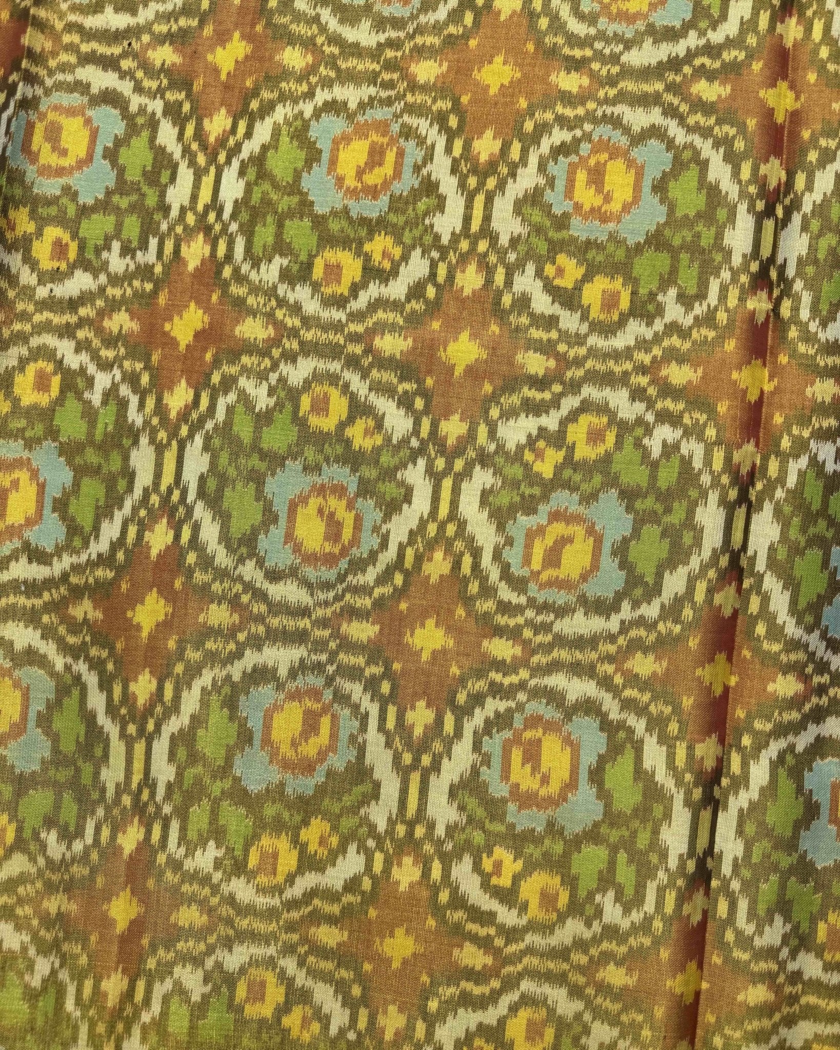 Red & White Flower Tissue Patola Saree - SindhoiPatolaArt