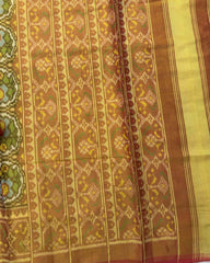 Red & White Flower Tissue Patola Saree - SindhoiPatolaArt
