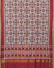 Red & White Manekchowk Patola Dupatta - SindhoiPatolaArt