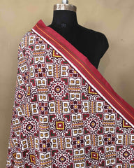 Red & White Manekchowk Patola Dupatta - SindhoiPatolaArt
