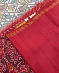 Red & White Narikunj Designer Patola Saree - SindhoiPatolaArt