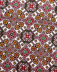 Red & White Navratan Double Ikat Patola Saree - SindhoiPatolaArt
