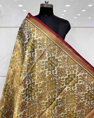 Red & White Navratan Tissue Patola Dupatta - SindhoiPatolaArt