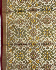 Red & White Navratan Tissue Patola Dupatta - SindhoiPatolaArt