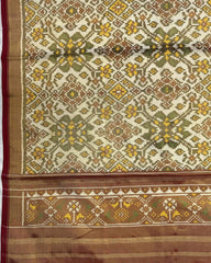 Red & White Navratan Tissue Patola Dupatta - SindhoiPatolaArt