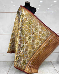 Red & White Navratan Tissue Patola Dupatta - SindhoiPatolaArt