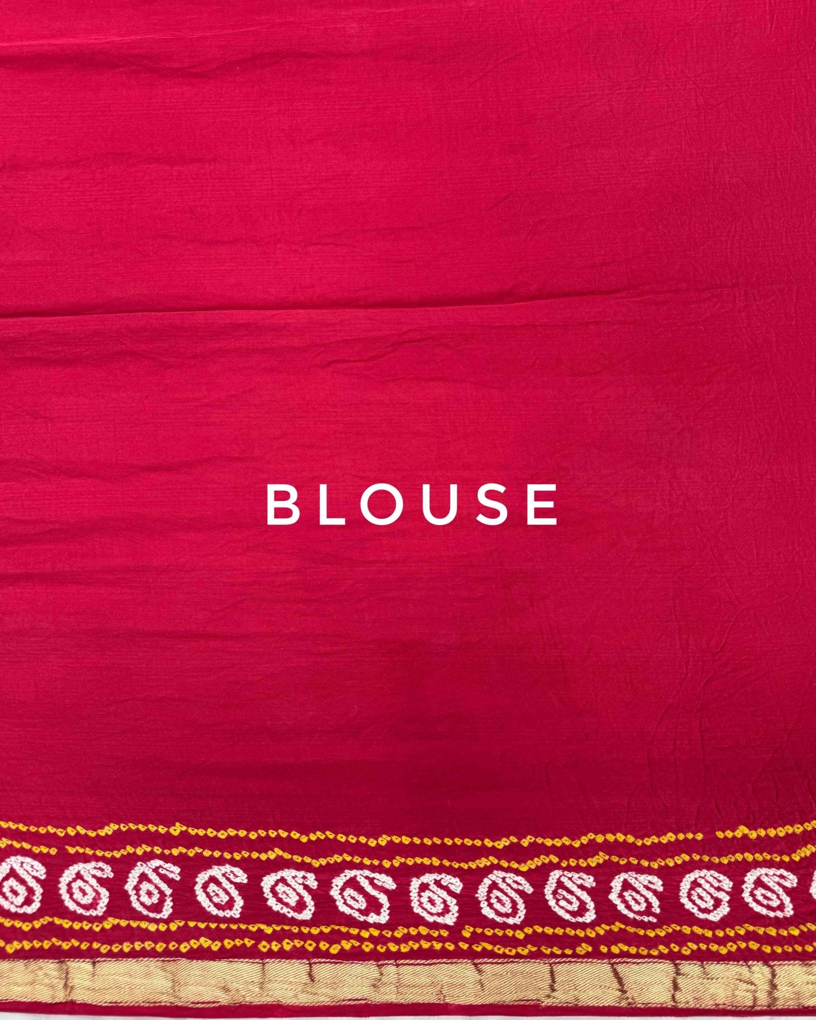 Red with Chex Pallu Gajji Silk Bandhani Saree - SindhoiPatolaArt