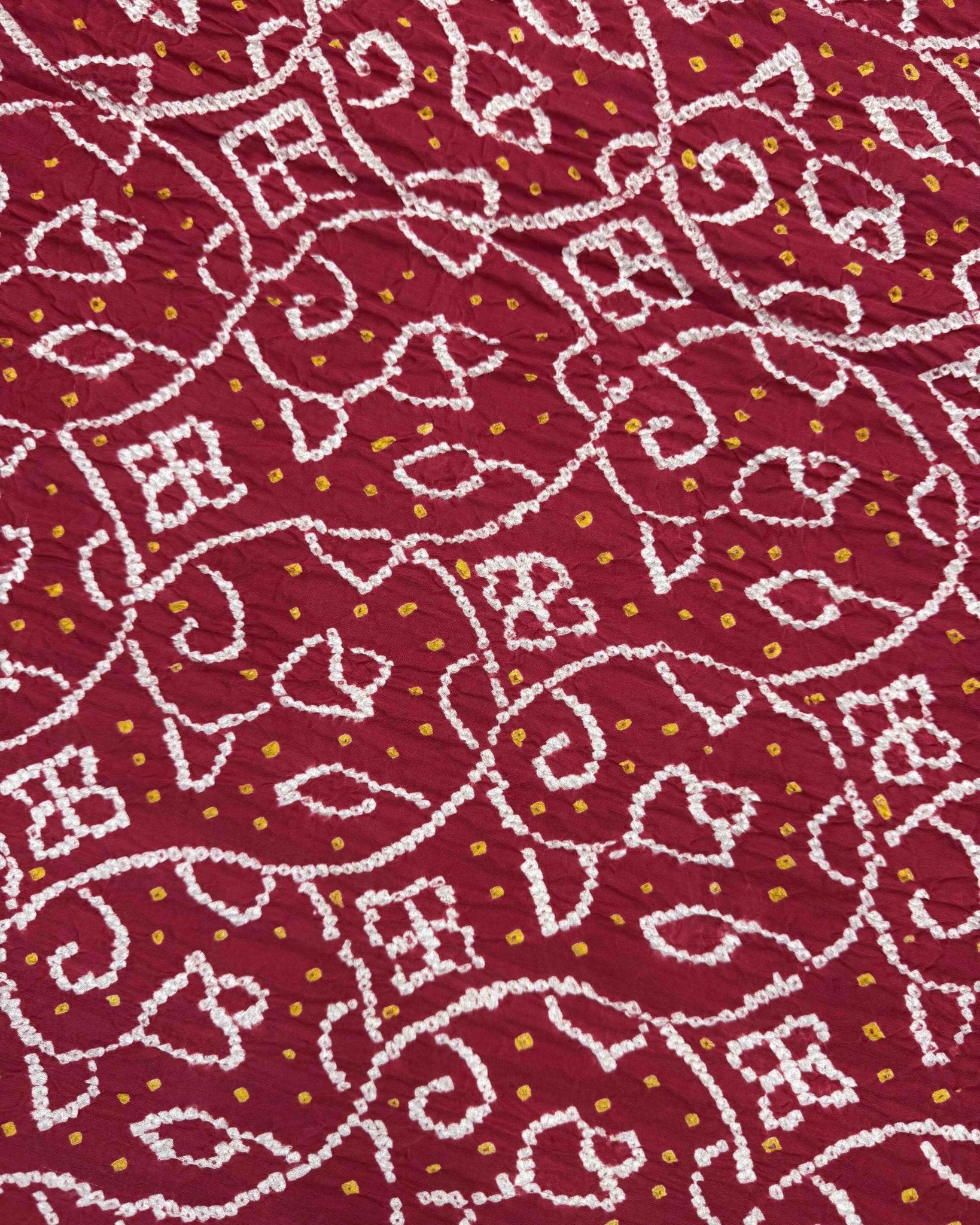 Red with Chex Pallu Gajji Silk Bandhani Saree - SindhoiPatolaArt