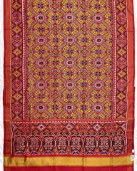 Red & Yellow Manekchowk Designer Patola Saree - SindhoiPatolaArt