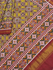 Red & Yellow Manekchowk patan patola - SindhoiPatolaArt