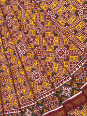 Red & yellow Manekchowk patan patola - SindhoiPatolaArt