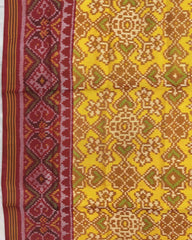 Red & Yellow Manekchowk Patola Dupatta - SindhoiPatolaArt