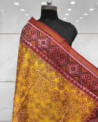 Red & Yellow Manekchowk Patola Dupatta - SindhoiPatolaArt