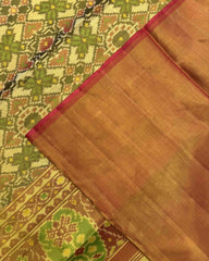 Red & Yellow Manekchowk Tissue Patola Saree - SindhoiPatolaArt