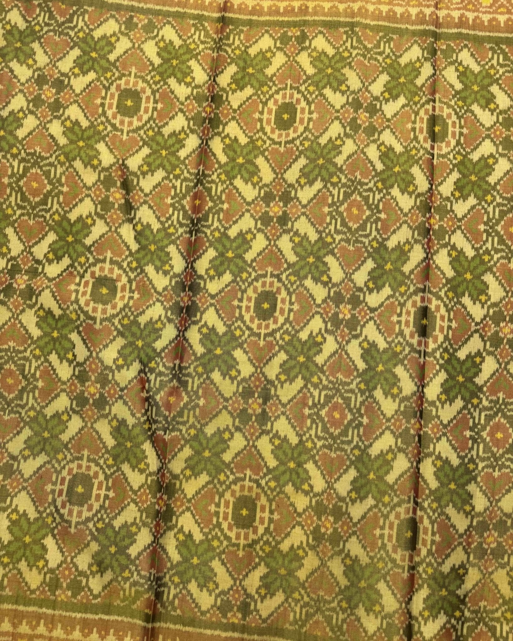 Red & Yellow Manekchowk Tissue Patola Saree - SindhoiPatolaArt