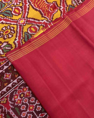Red & Yellow Narikunj Designer Patola Saree - SindhoiPatolaArt